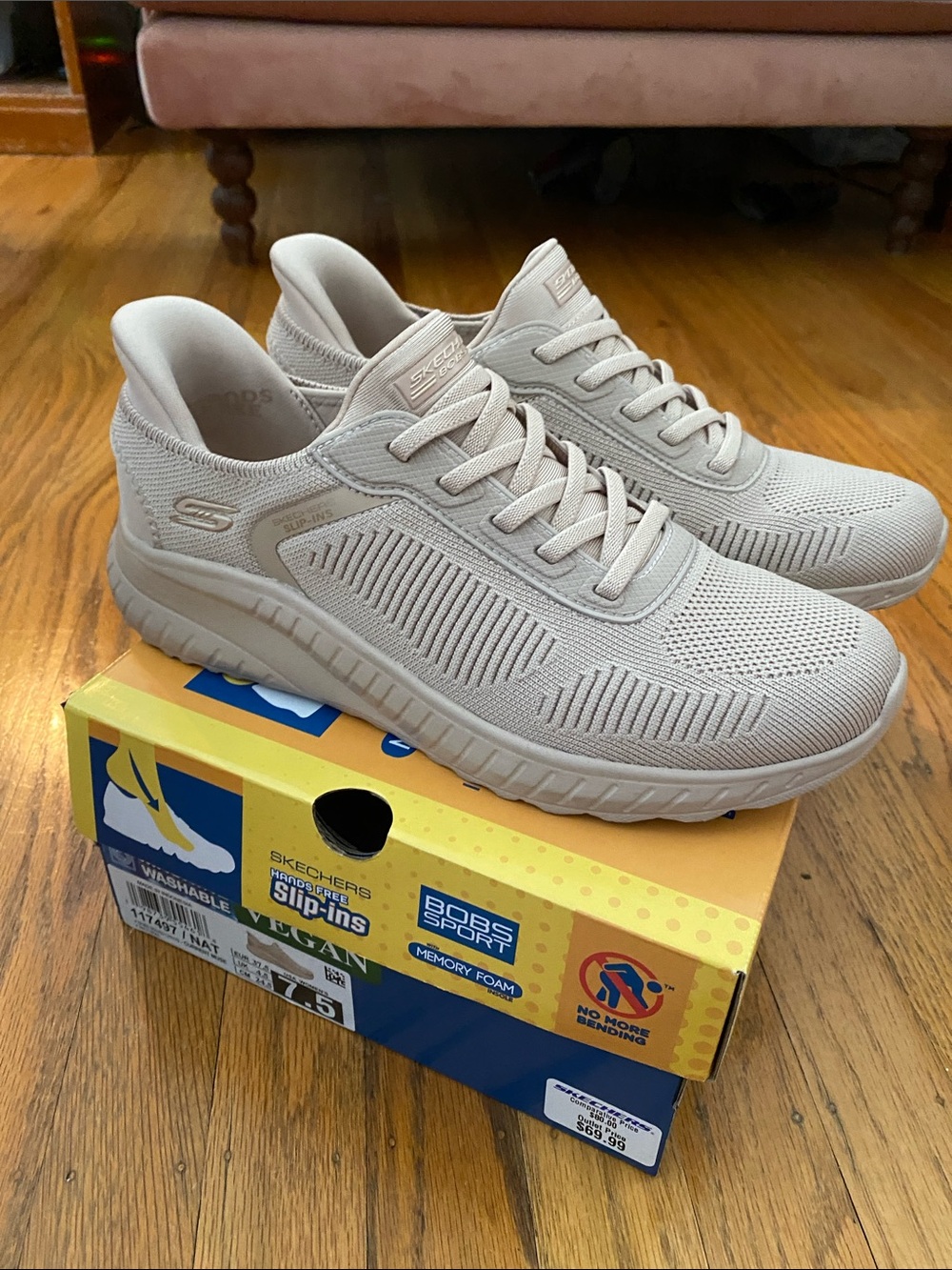 Skechers Bobs Sport Hands Free Slip-ins in Natural
